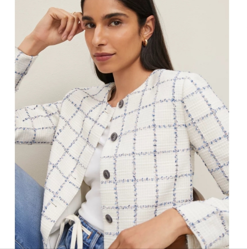 Ann Taylor Tweed Crewneck Jacket 14